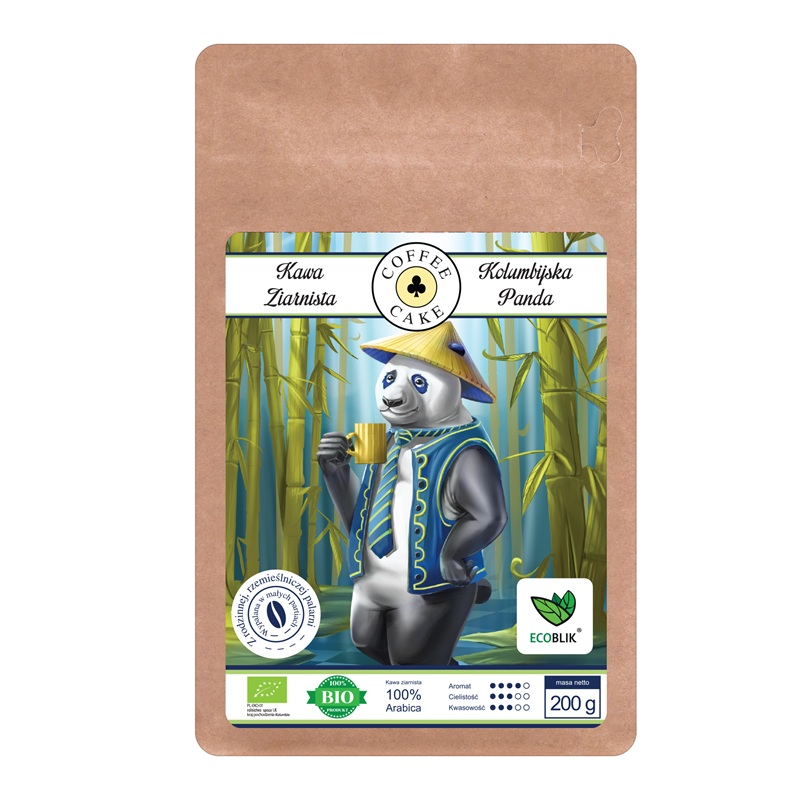 Ecoblik Kawa ziarnista Arabica Kolumbijska Panda bio 200g