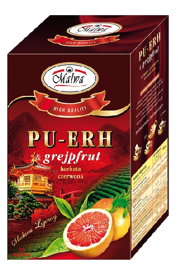 Malwa Herbata czerwona Pu-Erh & Grejpfrut 20 x 1,5 g