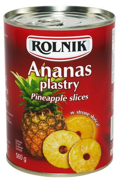 Rolnik Ananas plastry 580 ml