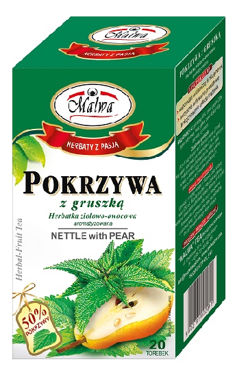 Malwa Pokrzywa z gruszką Herbatka ziołowo-owocowa 20 x 2 g