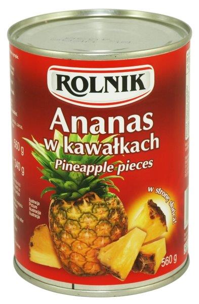 Rolnik Ananas w kawałkach 580 ml