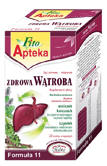 Malwa Fito Apteka Herbatka ziołowa Formuła 11 Zdrowa Wątroba 20 x 2 g
