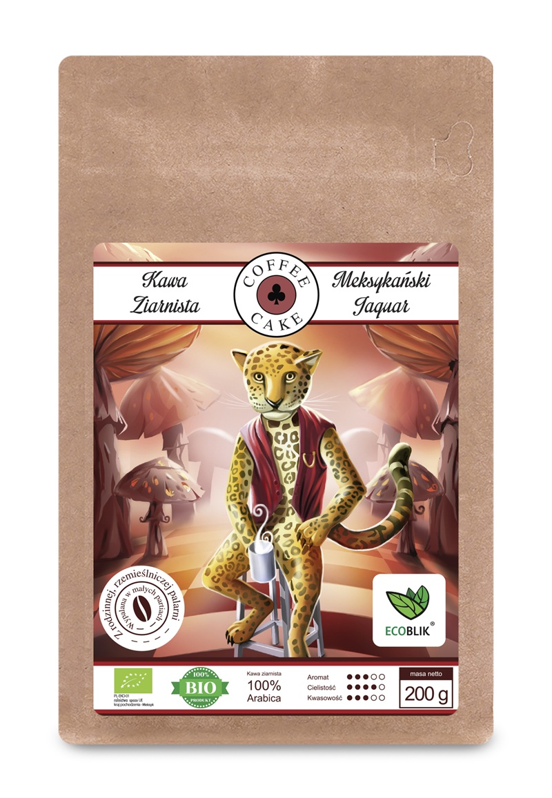 Ecoblik Kawa ziarnista Arabica Meksykański Jaguar bio 200g
