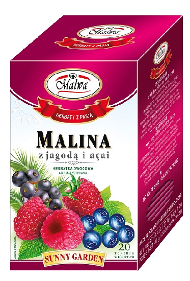Malwa Herbatka owocowa Sunny Garden Exclusive Malina z jagodą i açai 20 x 2 g