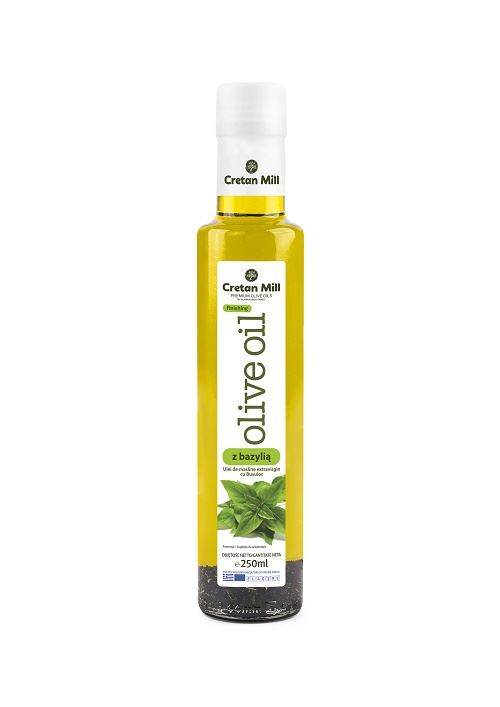 Cretan Mill Oliwa z oliwek z pierwszego tłoczenia z bazylią 250 ml