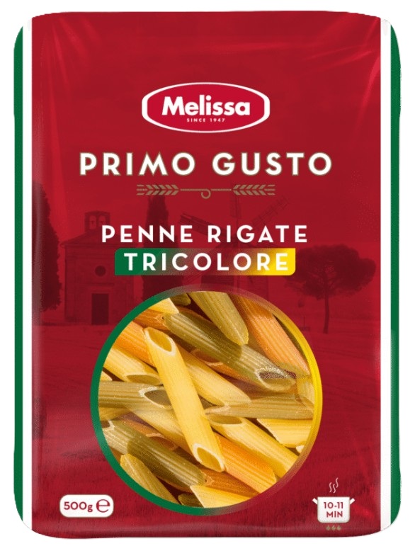 Primo Rigate Primo Gusto Makaron penne rigate tricolore pióra 500 g | Chili24.pl