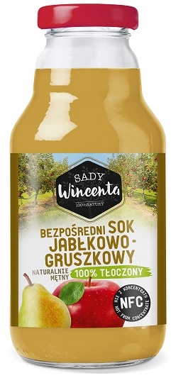 Sady Wincenta Sok jabłkowo-gruszkowy butelka 330 ml