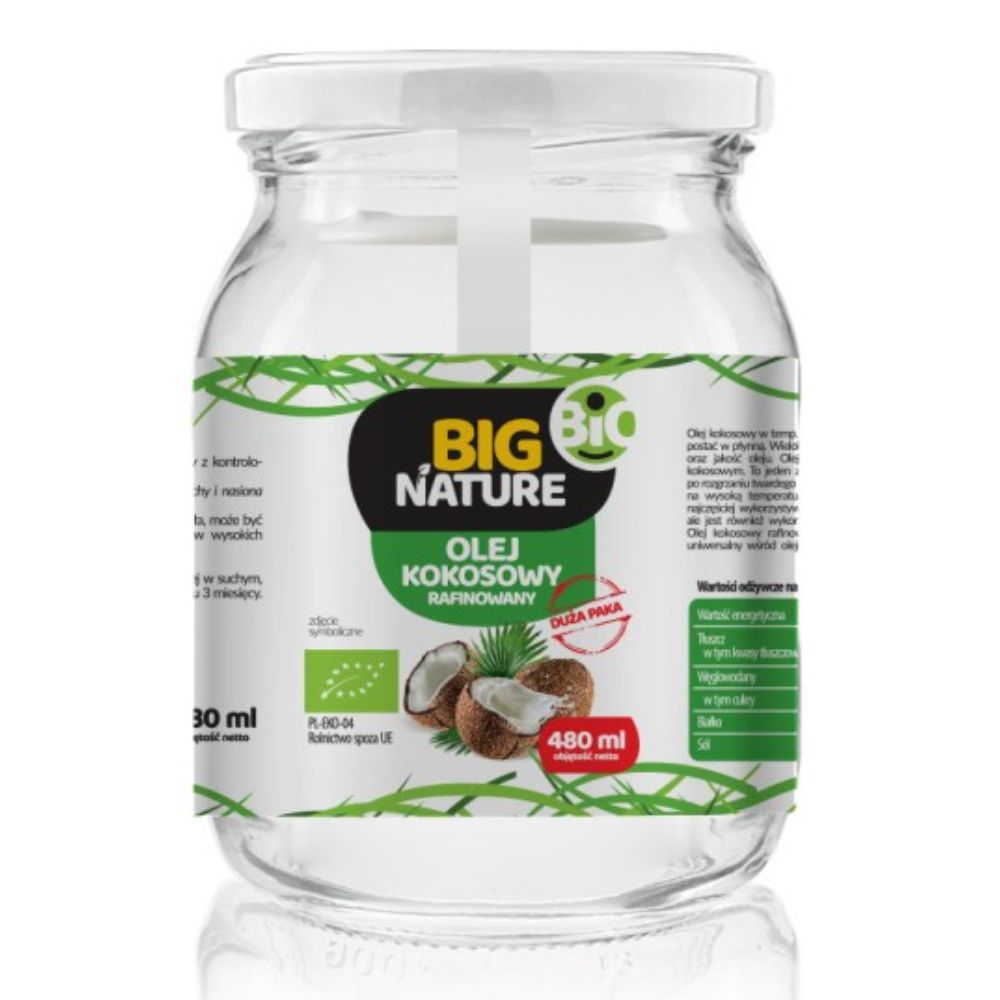 Big Nature Olej kokosowy rafinowany 480ml bio
