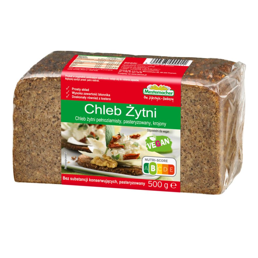 Benus  Chleb żytni pełnoziarnisty 500g