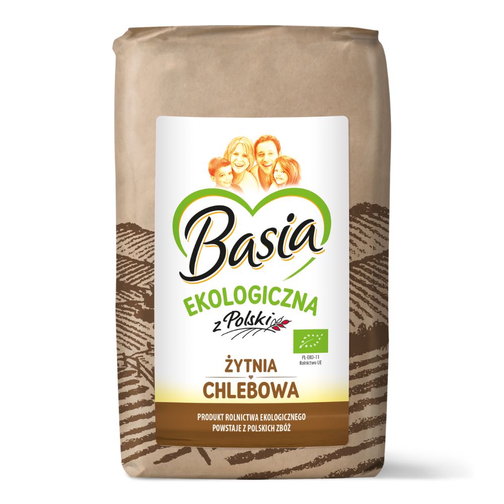 Basia Mąka ekologiczna żytnia chlebowa żytnia typ 2000 0,9kg