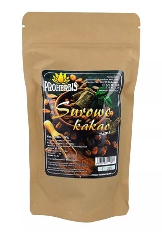 PROHERBIS Kakao surowe ziarno całe 200g (YUCCA) [1]