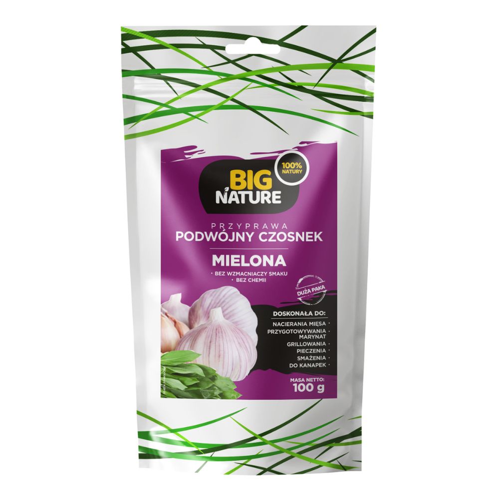 Big Nature Przyprawa mielona podwójny czosnek bez soli i chemii 100g