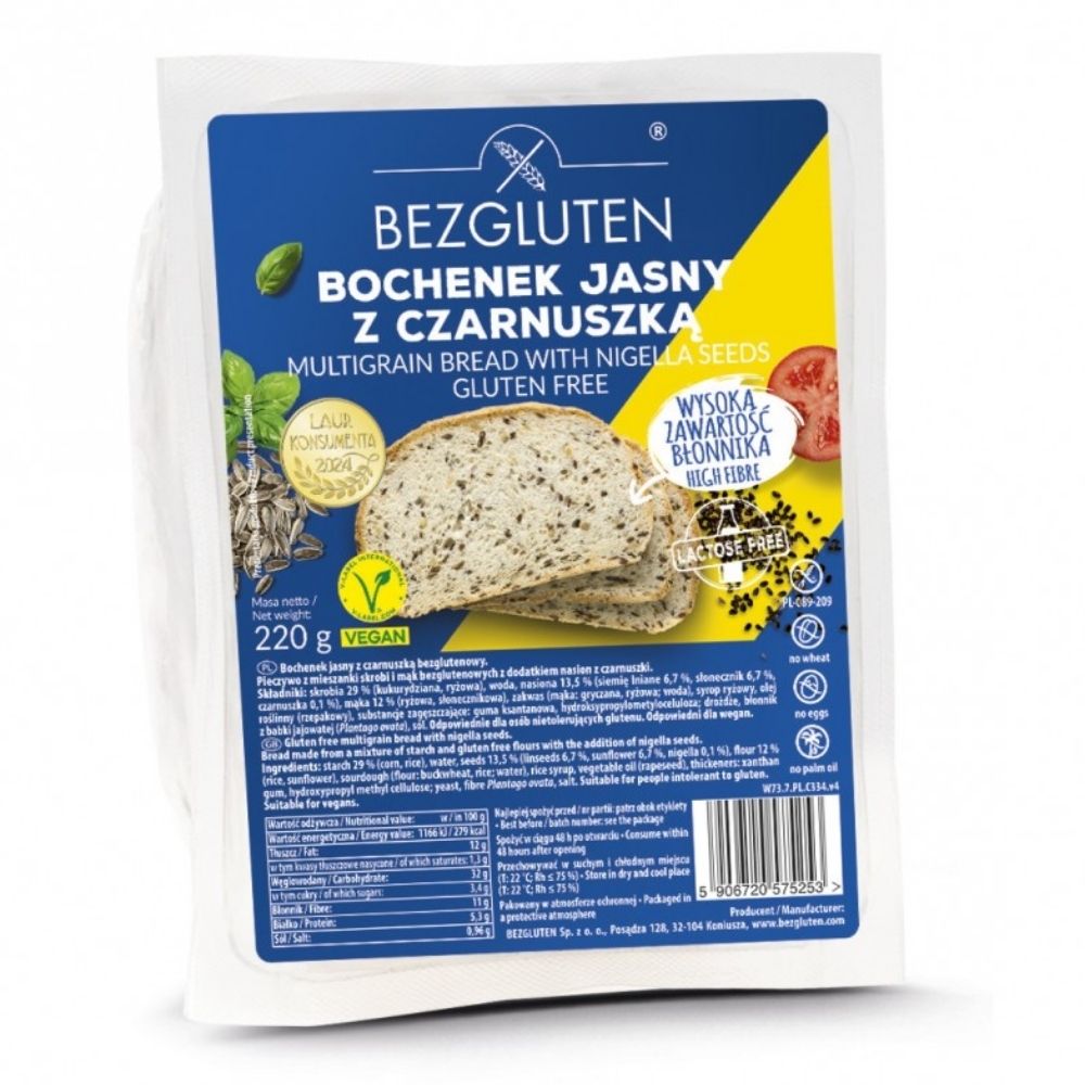 Bezgluten Bochenek jasny z czarnuszką bezglutenowy 220 g