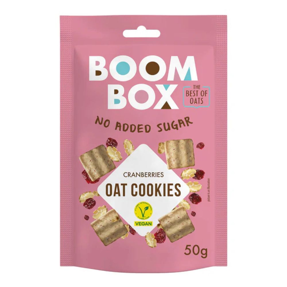 Boom Box Ciasteczka owsiane z żurawiną 50g vegan