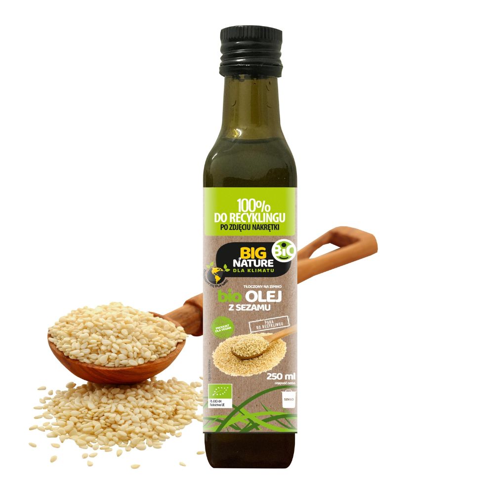Big Nature Olej sezamowy tłoczony na zimno 250ml bio
