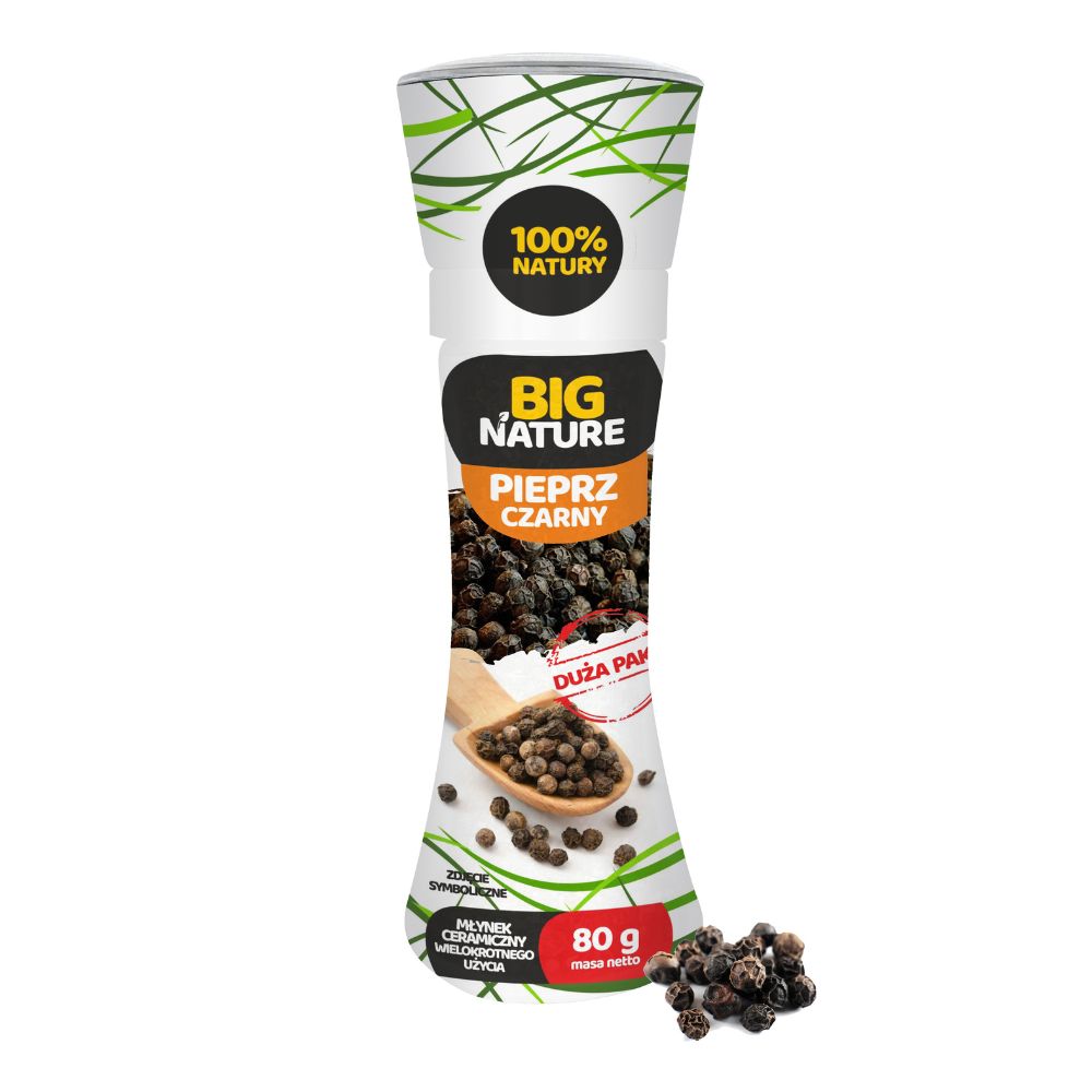 Big Nature Młynek Przyprawa Pieprz czarny 80g