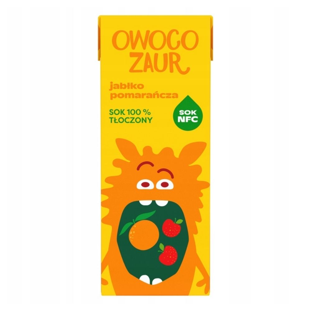 Bracia Sadownicy VC OWOCOZAUR Sok Jabłko Pomarańcza NFC 200ml