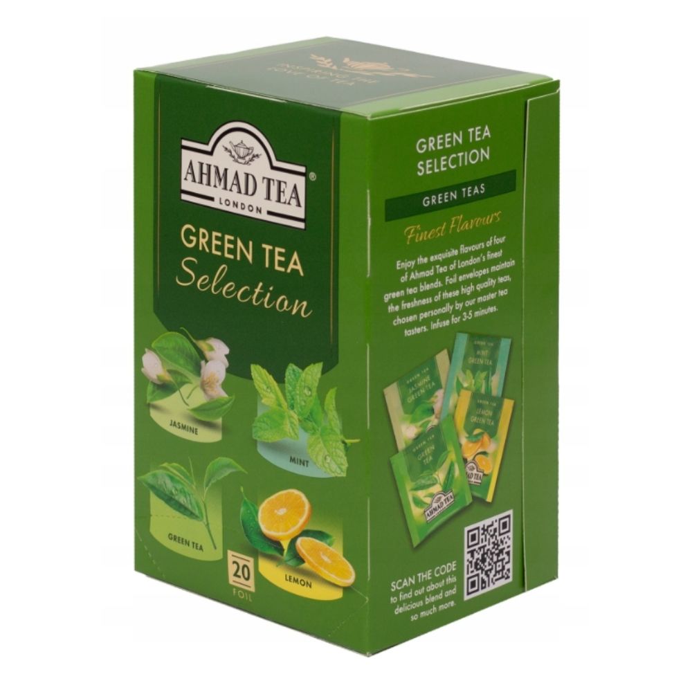 Ahmad Tea Selection of Green Teas Zestaw 4 zielonych herbat 20 x 2 g
