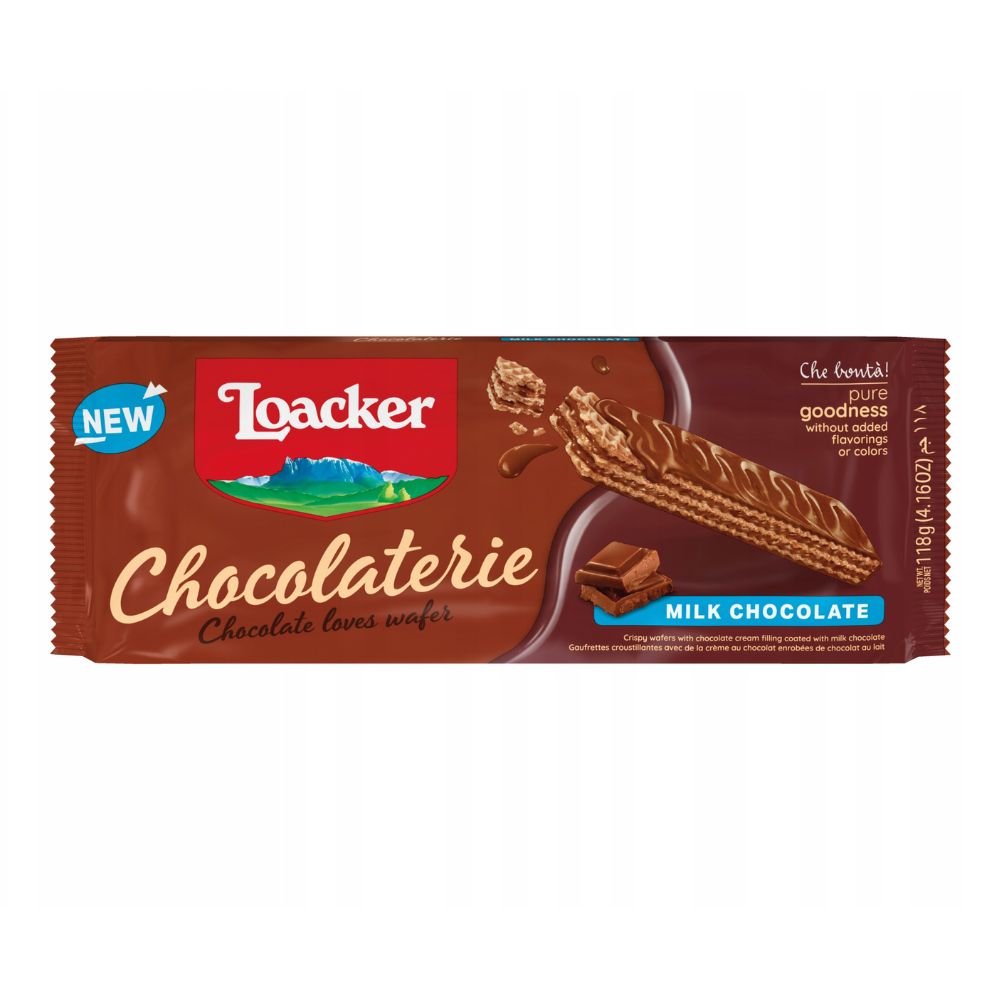 LOACKER Chrupiące  Wafle CHOCOLATERIE mleczna czekolada 118g