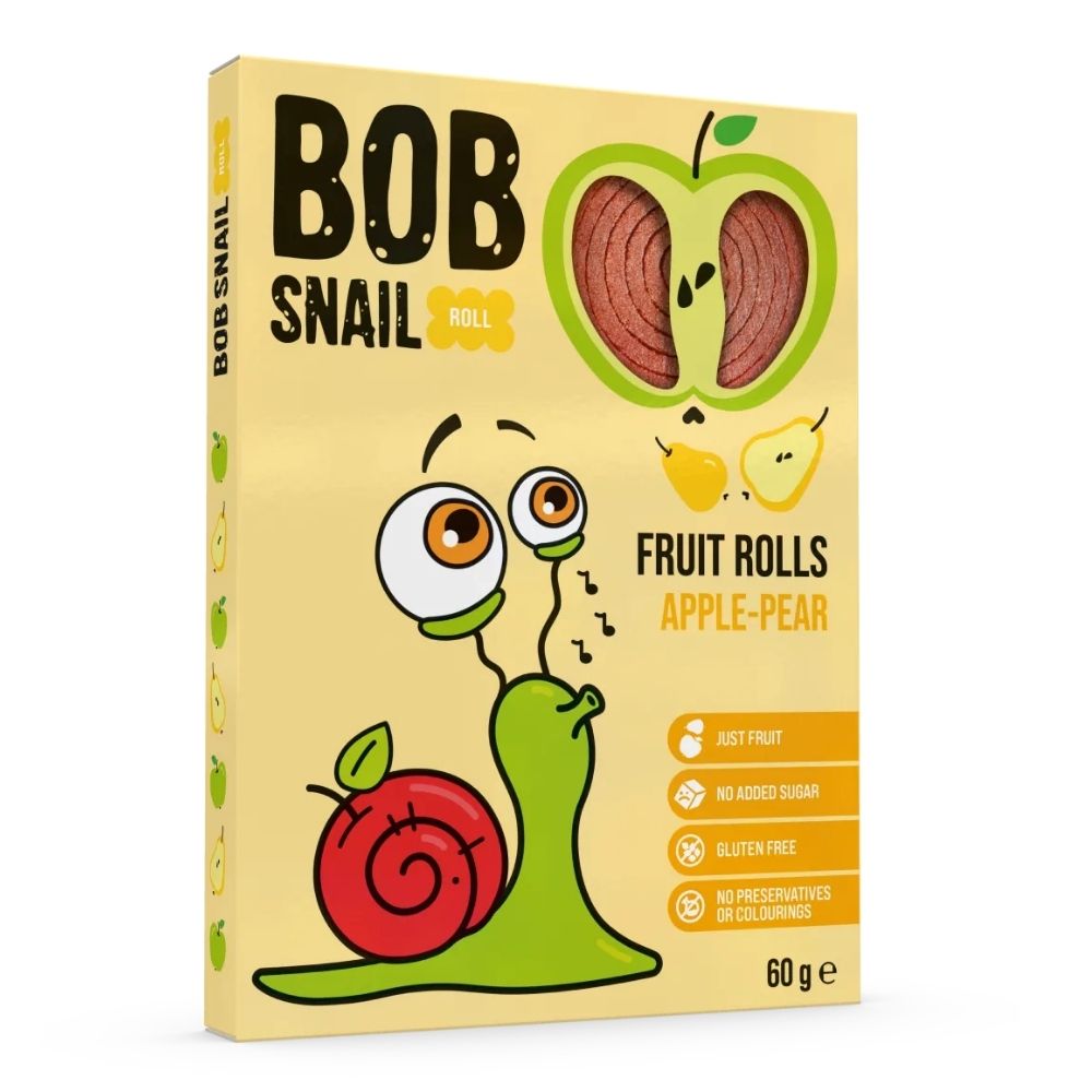Bob Snail Przekąska owocowa jabłko-gruszka bez dodatku cukru 60g