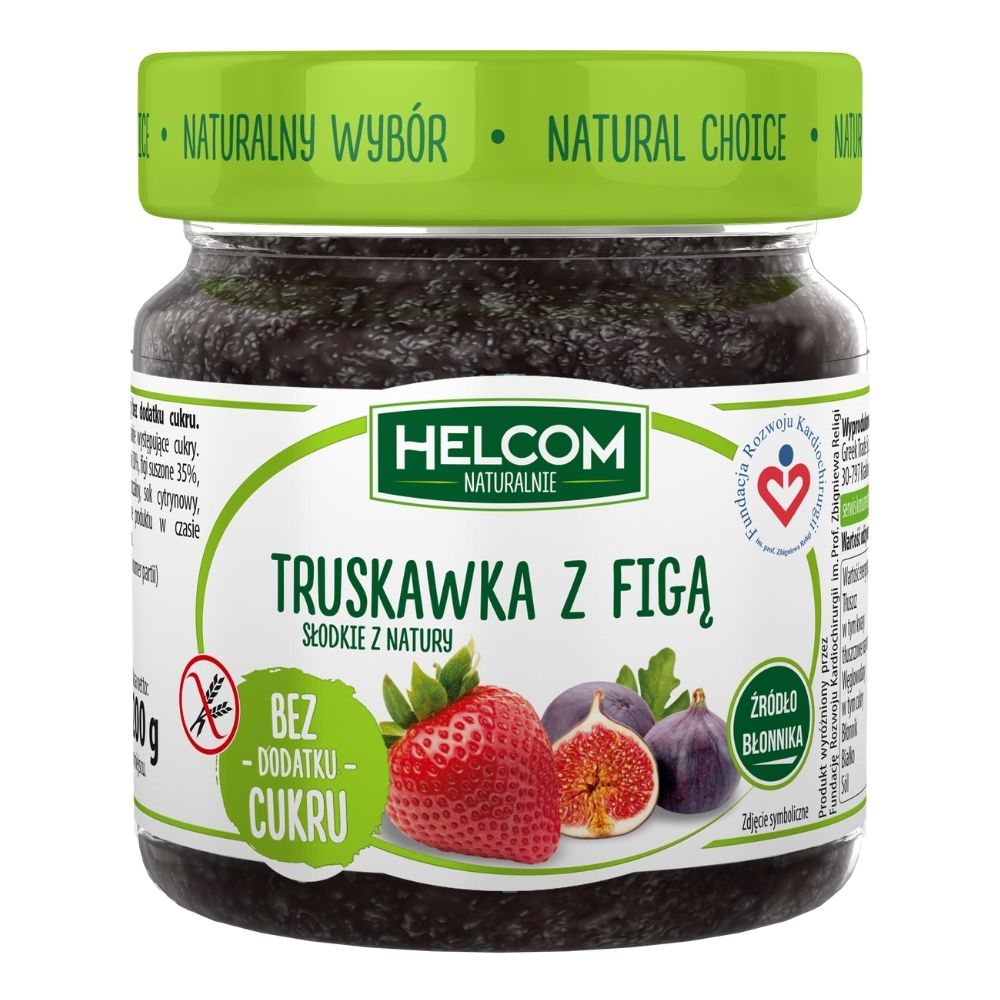 Helcom Naturalnie Pasta owocowa truskawka z figą bezglutenowa 200 g