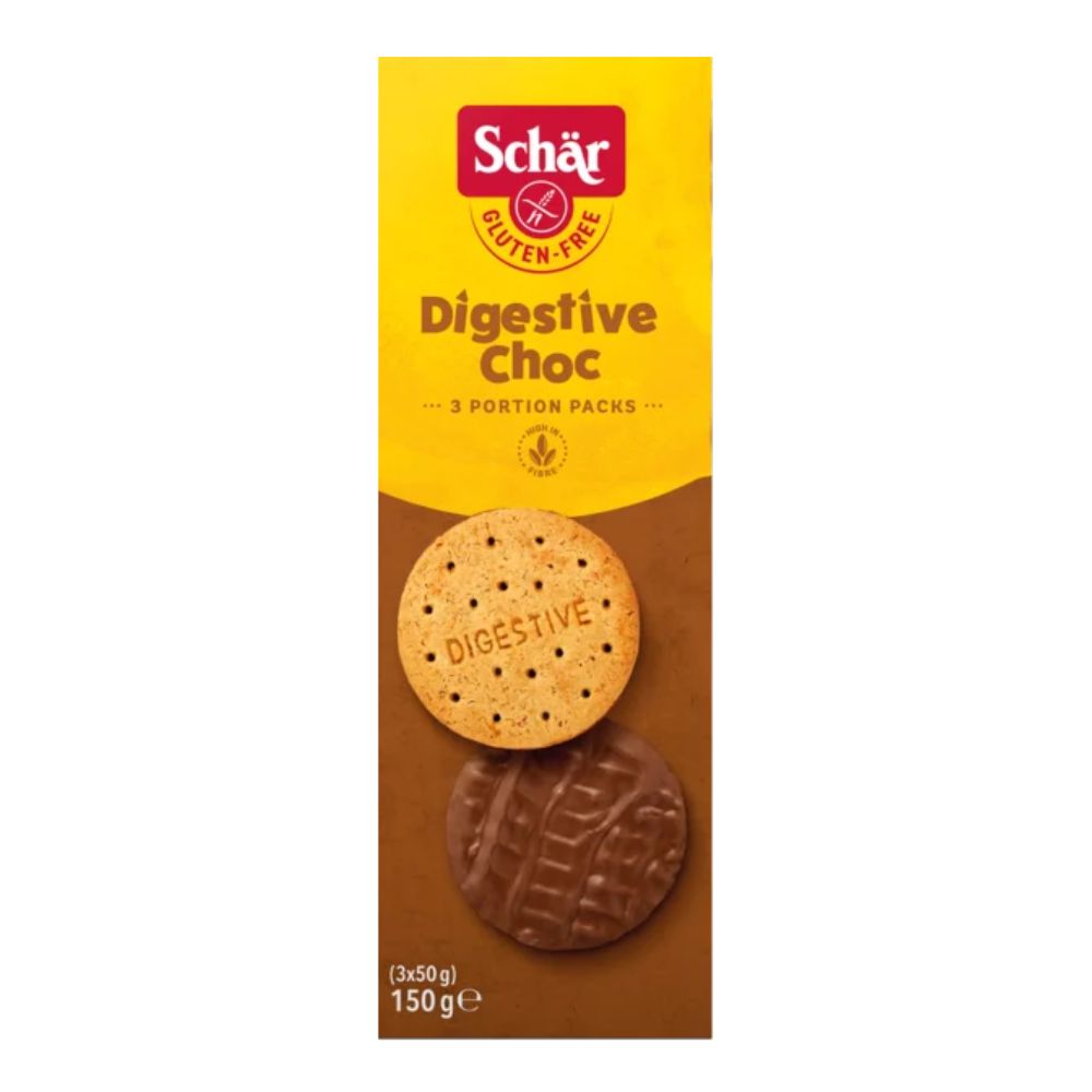 Schar Pełnoziarniste ciastka w polewie czekoladowej Digestive Choc bezglutenowe 150 g