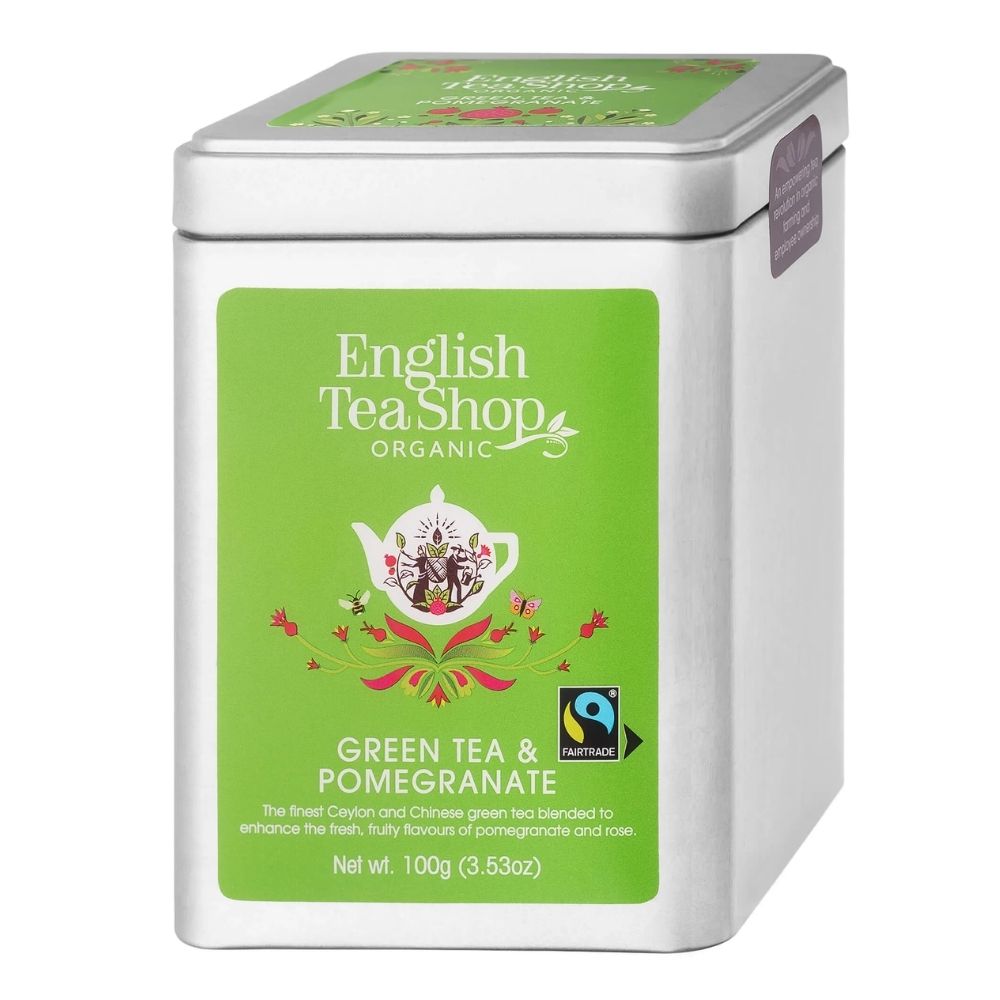 English Tea Shop Herbata  Liściasta Green Tea Pomegranate puszka 100g bio