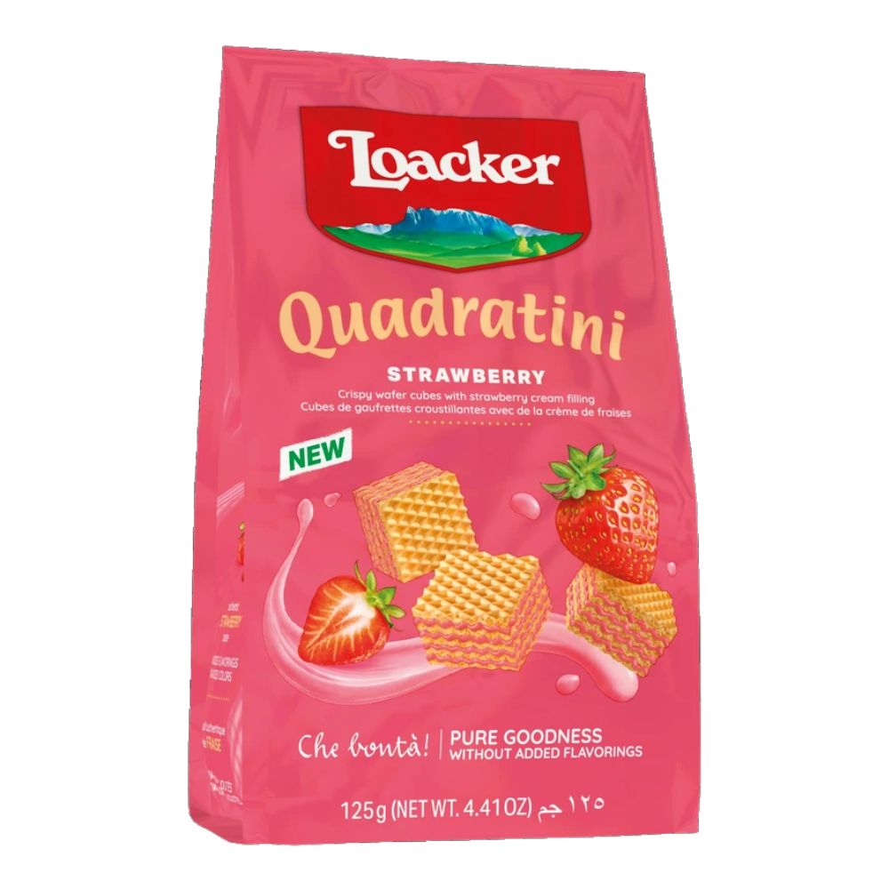 LOACKER Quadratini kostki waflowe Truskawka 125 g