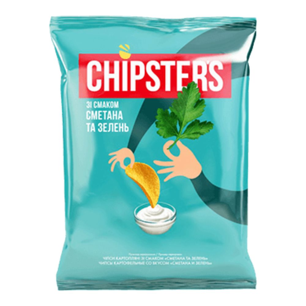 UDH CHIPSTERS Chipsy ziemniaczane o smaku śmietany z zieleniną 60g