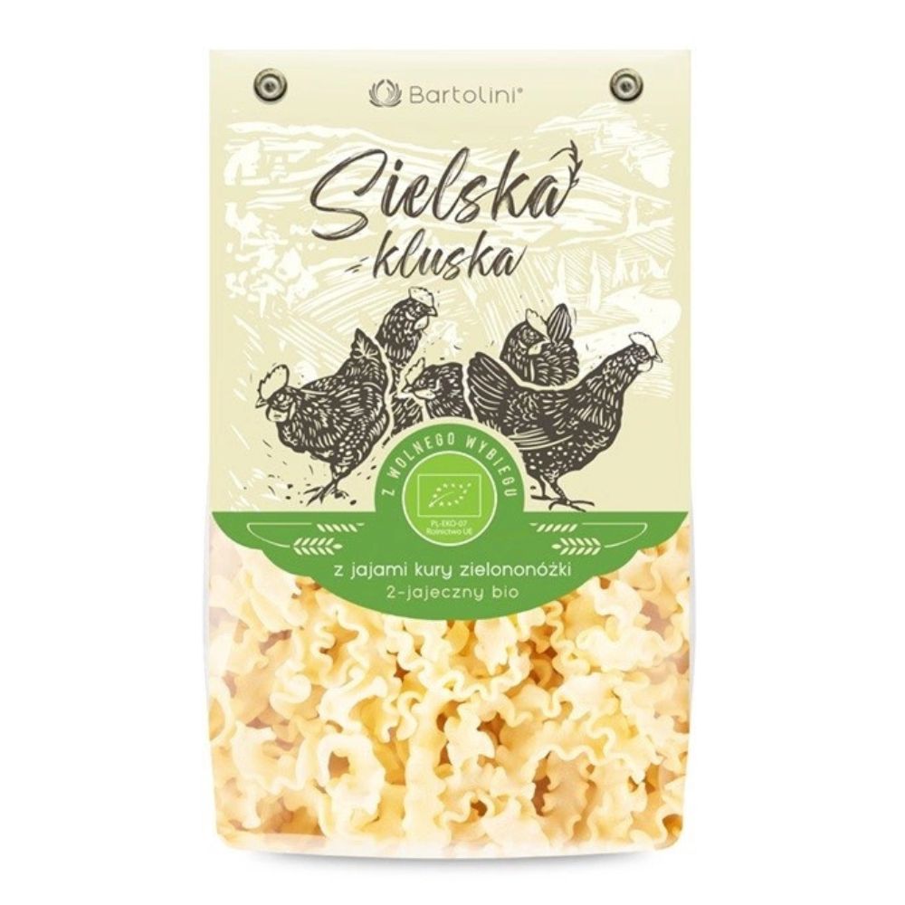 Bartolini Makaron Eko Sielska Kluska Zielononóżka 2jaj fala 250g bio