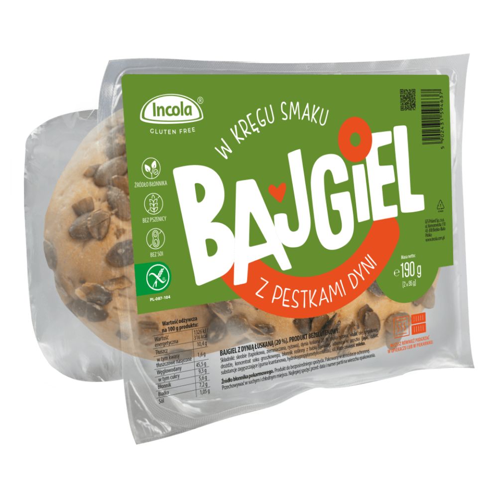 Incola Bajgle z pestkami dyni 190 g (2 szt.)