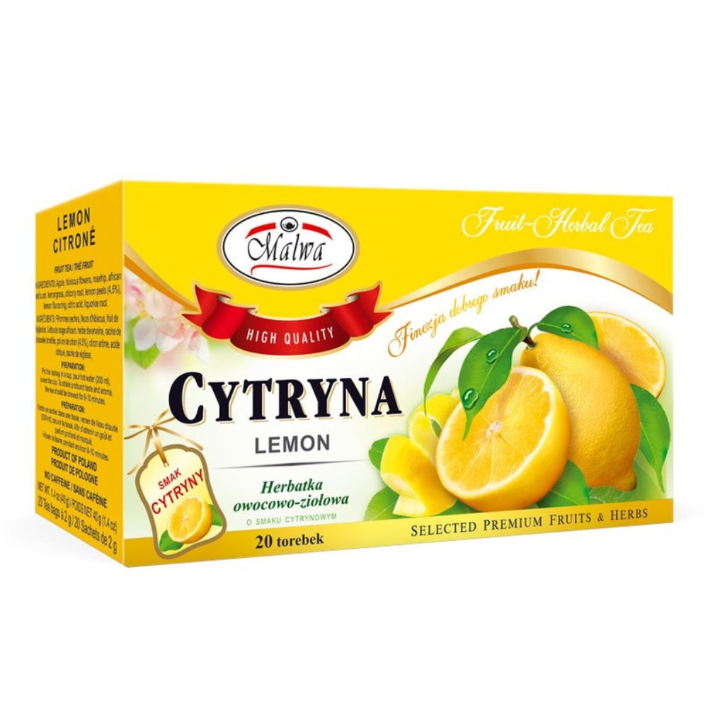 Malwa Herbatka owocowo-ziołowa Cytryna 20 x 2 g