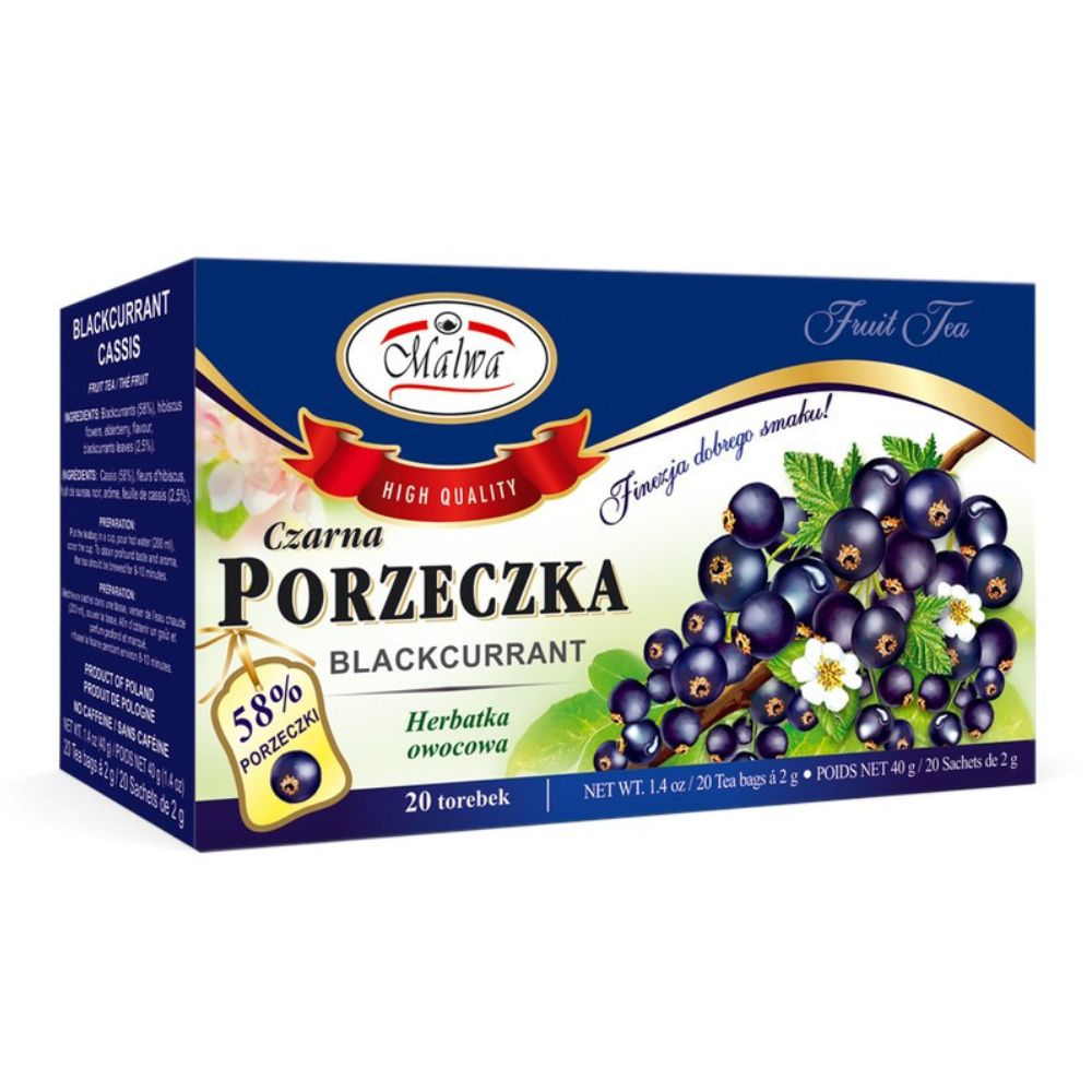 Malwa Herbata Czarna porzeczka 20 x 2 g