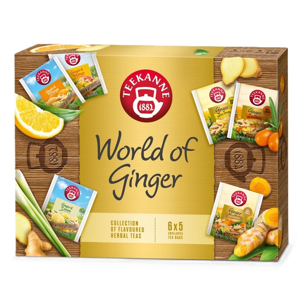 Teekanne Zestaw herbat World of Ginger Collection 6x5 kop. 55g