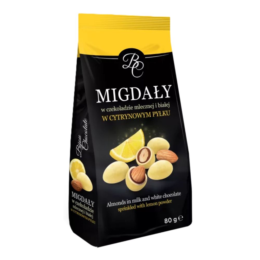 Eurohansa Migdały w czekoladzie mlecznej i białej w cytrynowym pyłku 80g