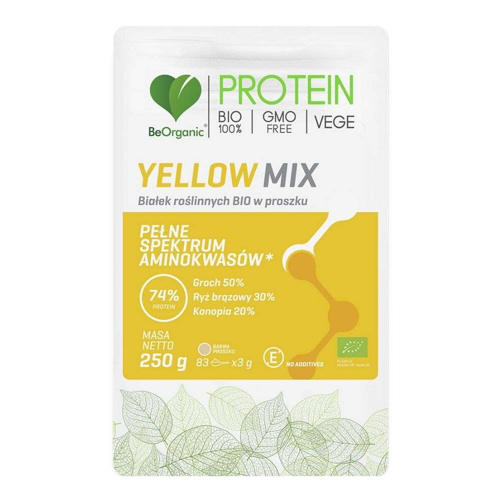 BeOrganic Yellow MIX białek roślinnych w proszku 250g BIO