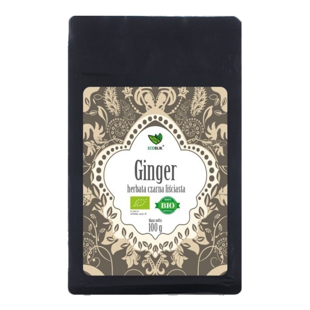 Ecoblik Herbata czarna liściasta GINGER 100g EKO