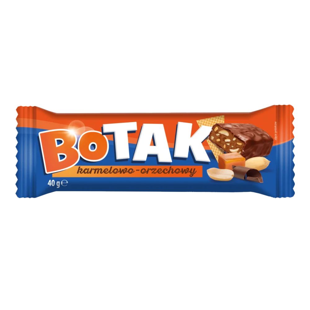 Botak batonik karmelowo-orzechowy w mlecznej czekoladzie 40g