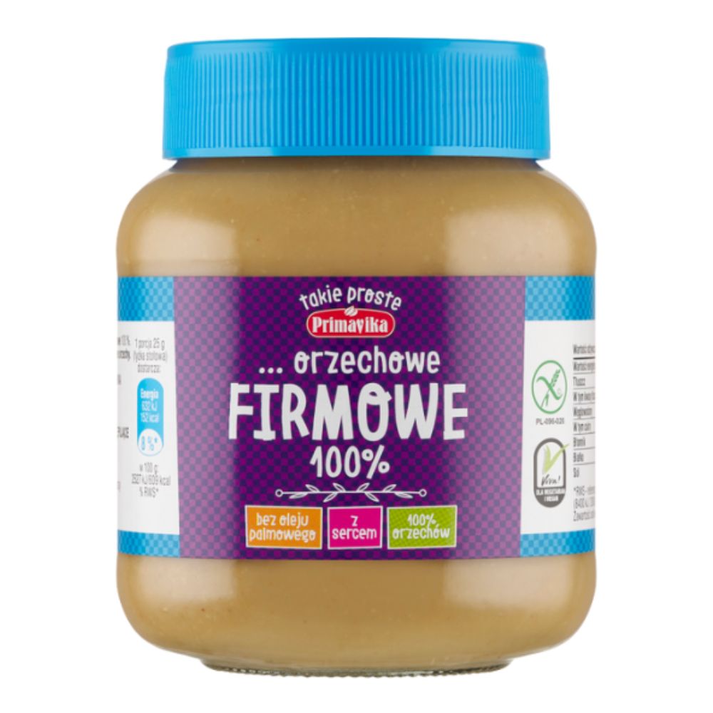 PRIMAVIKA Pasta orzechowa Firmowa 100% 350g b/g